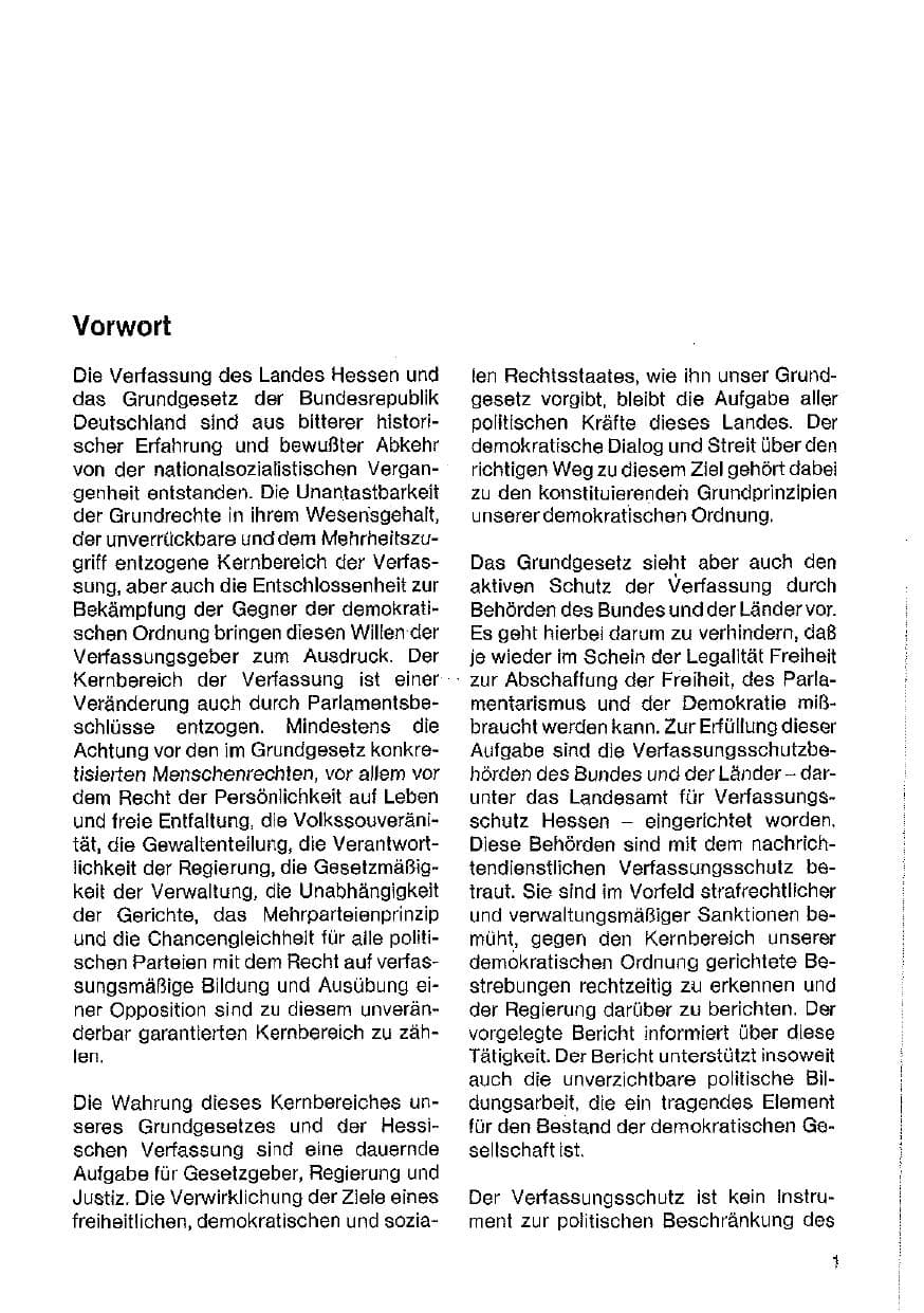 Seite 2 des Verfassungsschutzbericht 1984 Hessen