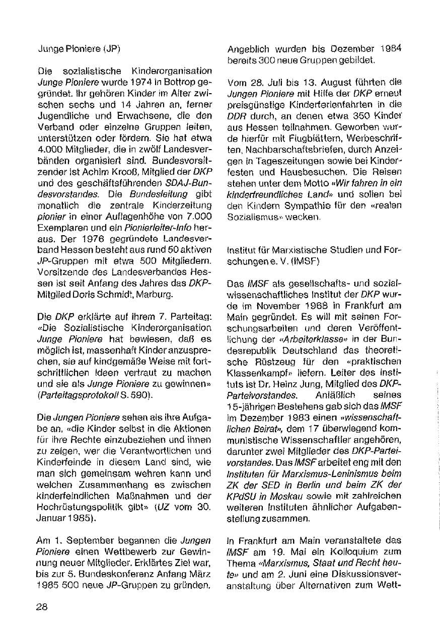 Seite 29 des Verfassungsschutzbericht 1984 Hessen