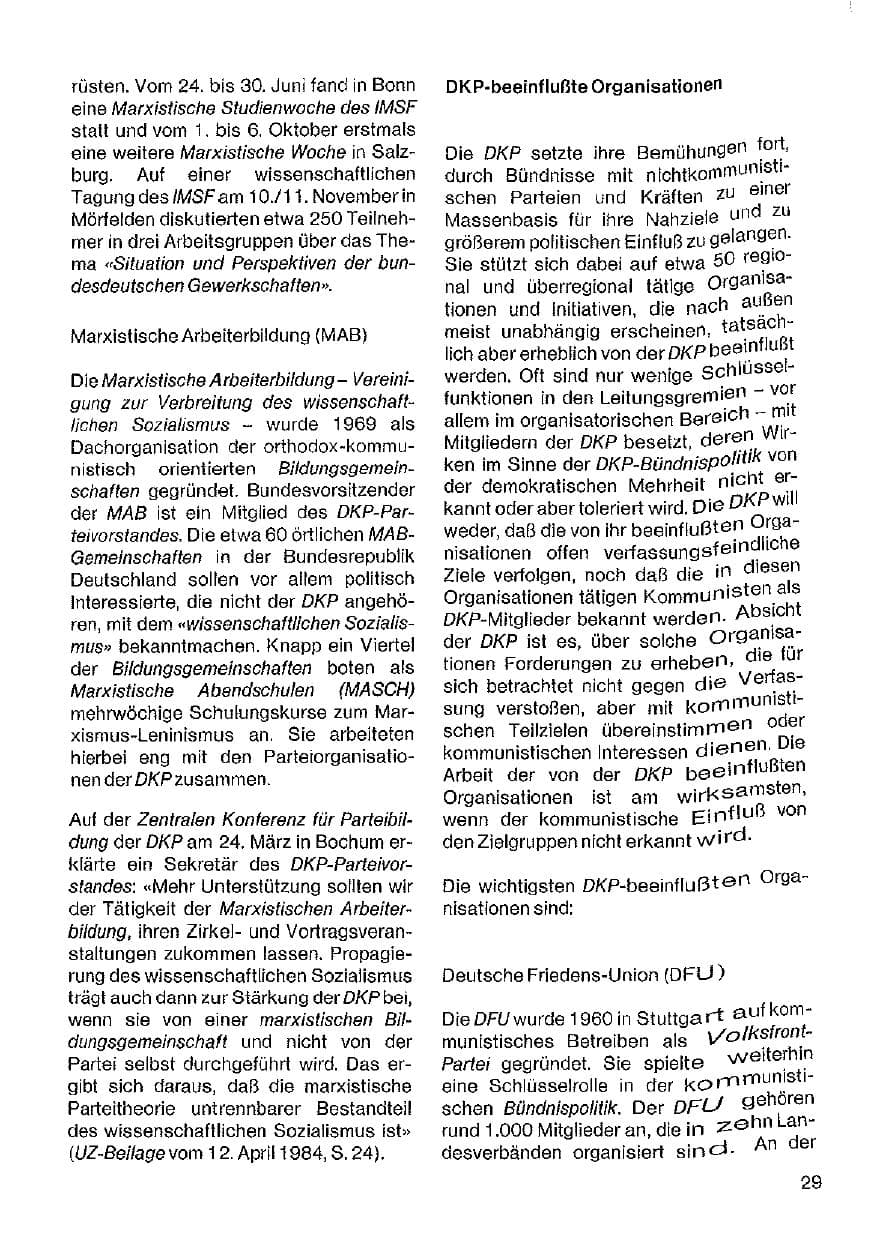 Seite 30 des Verfassungsschutzbericht 1984 Hessen