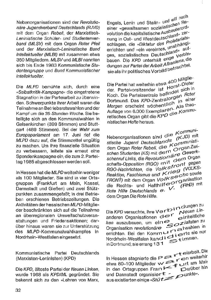 Seite 33 des Verfassungsschutzbericht 1984 Hessen