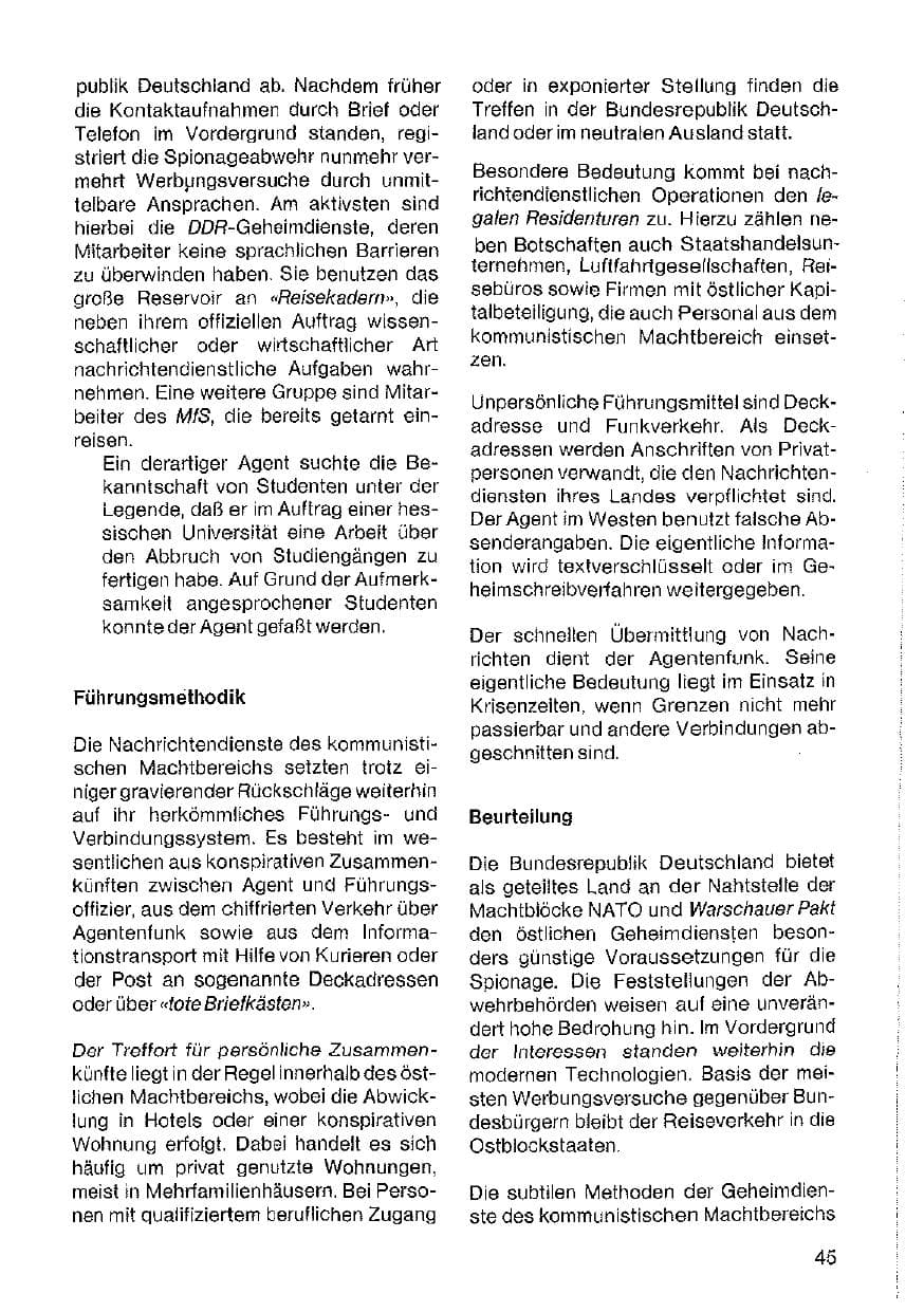 Seite 46 des Verfassungsschutzbericht 1984 Hessen