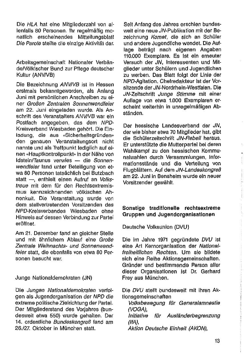 Seite 14 des Verfassungsschutzbericht 1985 Hessen