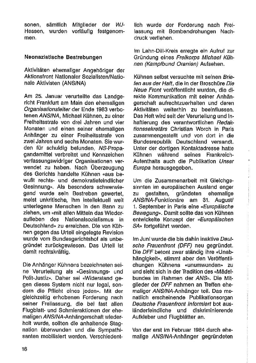Seite 17 des Verfassungsschutzbericht 1985 Hessen
