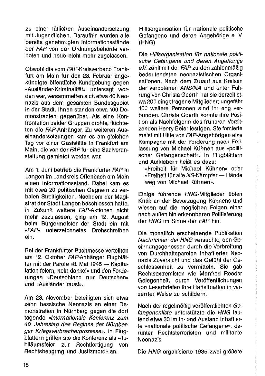 Seite 19 des Verfassungsschutzbericht 1985 Hessen