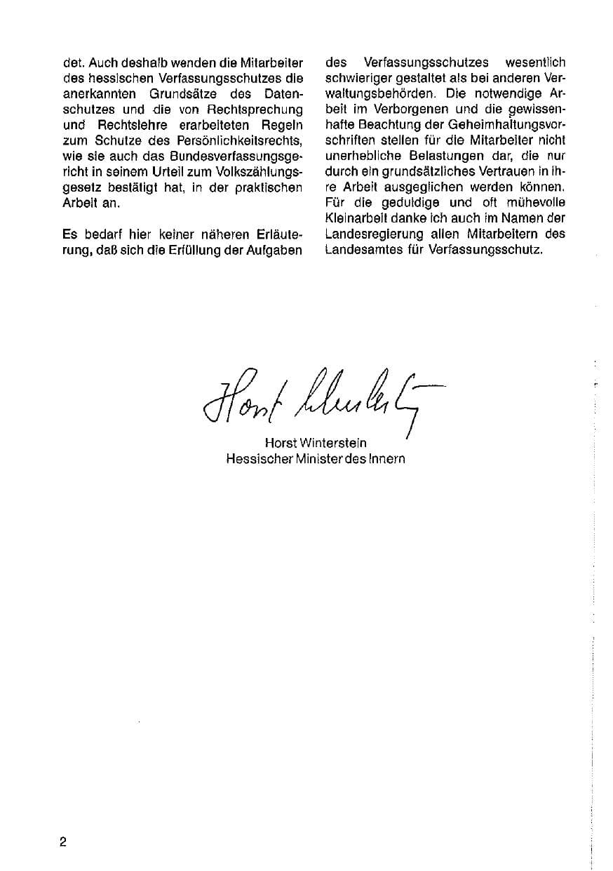 Seite 3 des Verfassungsschutzbericht 1985 Hessen