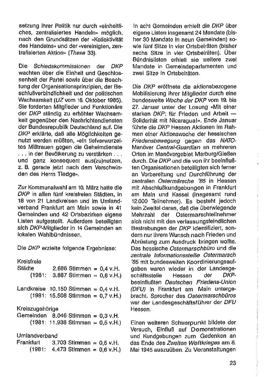 Seite 24 des Verfassungsschutzbericht 1985 Hessen