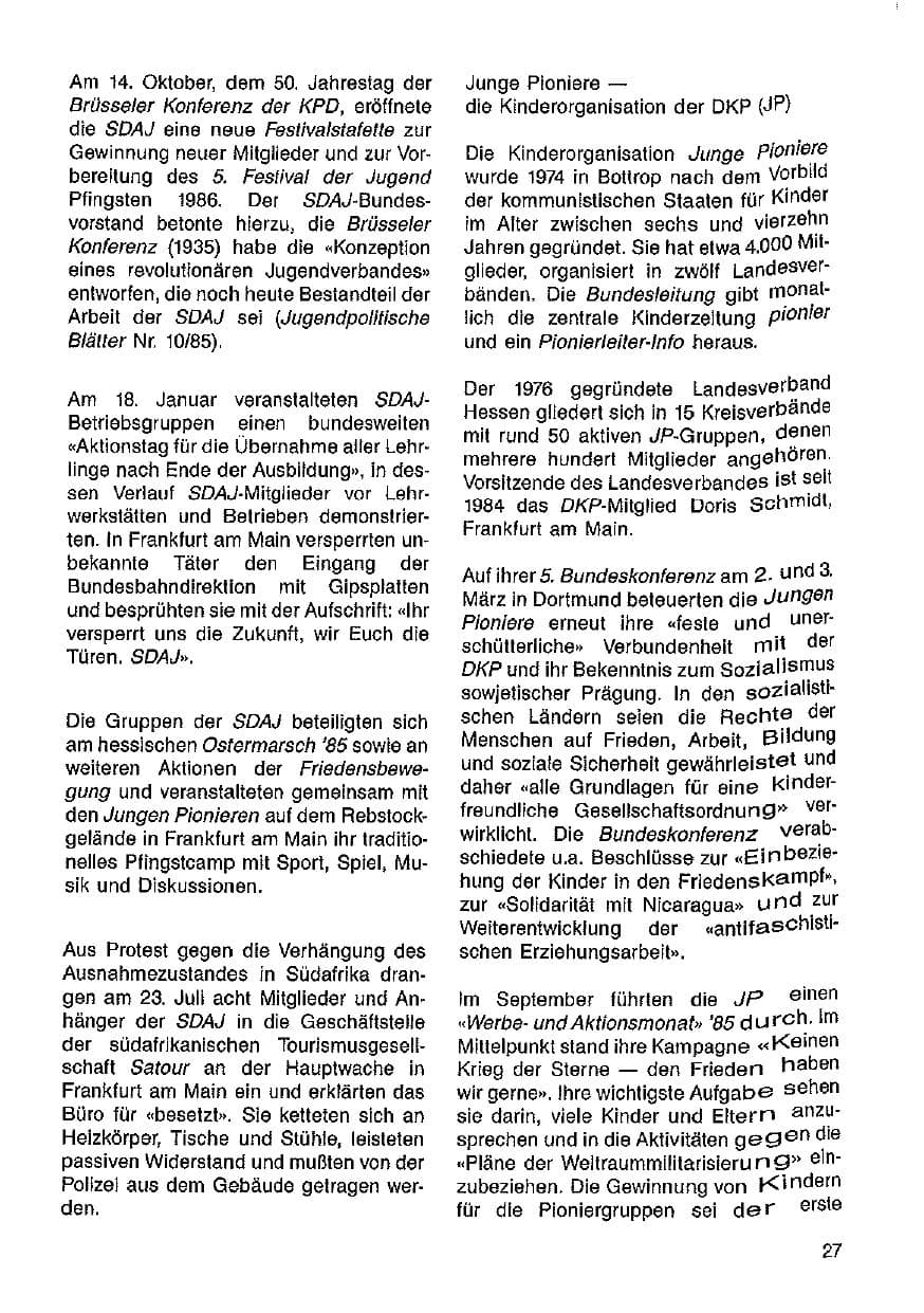 Seite 28 des Verfassungsschutzbericht 1985 Hessen