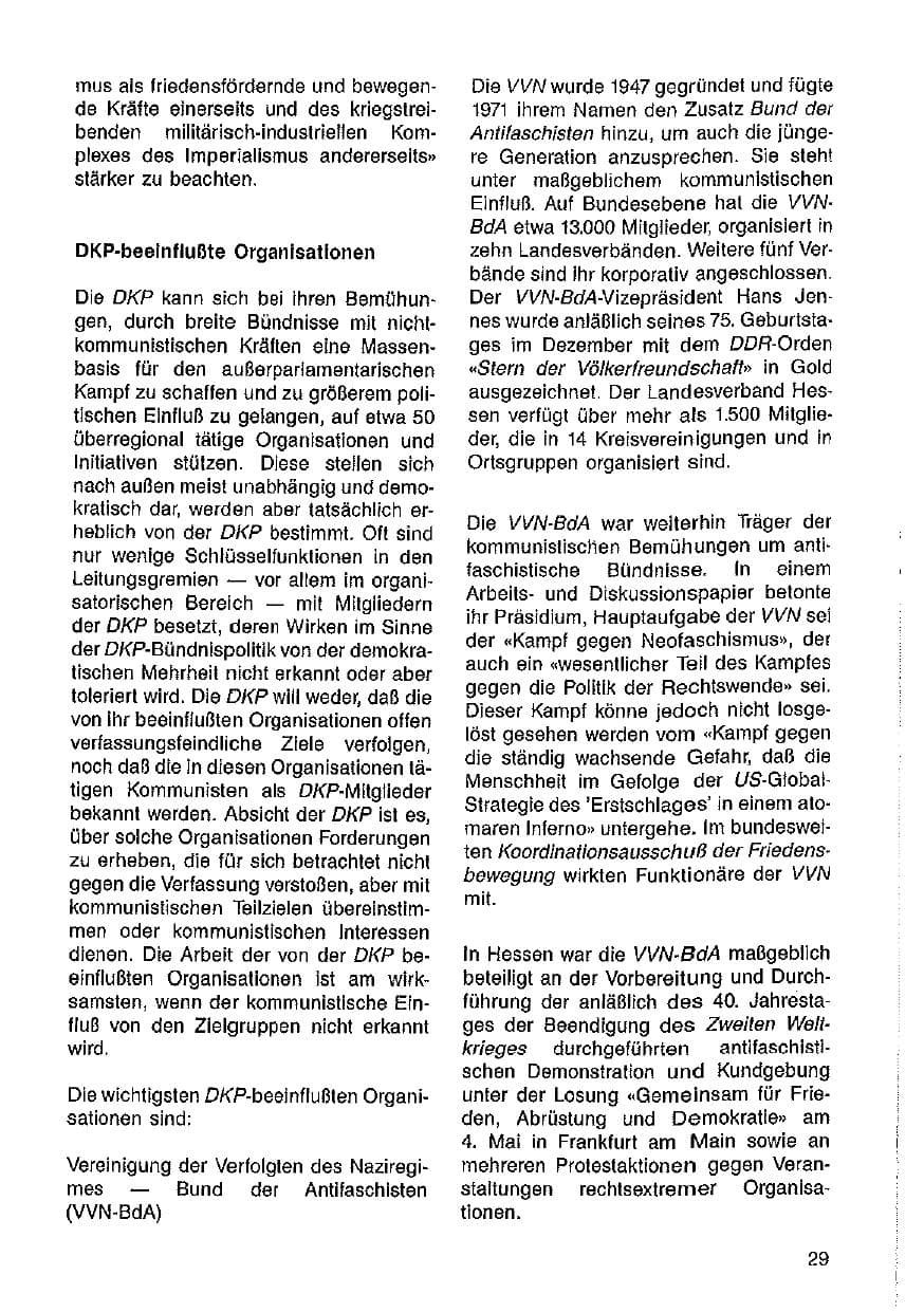 Seite 30 des Verfassungsschutzbericht 1985 Hessen