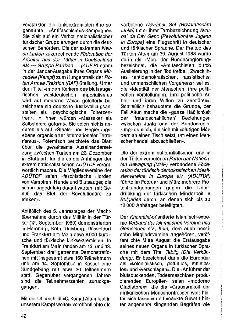Seite 43 des Verfassungsschutzbericht 1985 Hessen