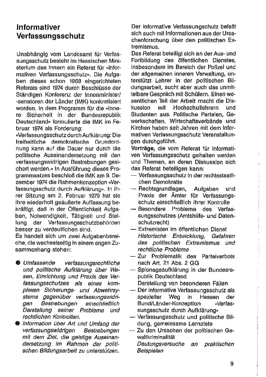 Seite 10 des Verfassungsschutzbericht 1985 Hessen