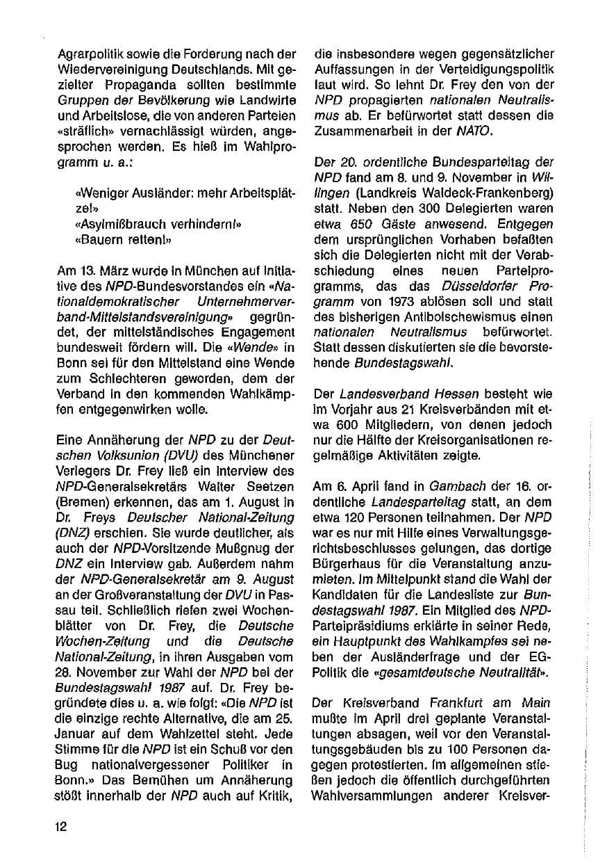 Seite 13 des Verfassungsschutzbericht 1986 Hessen