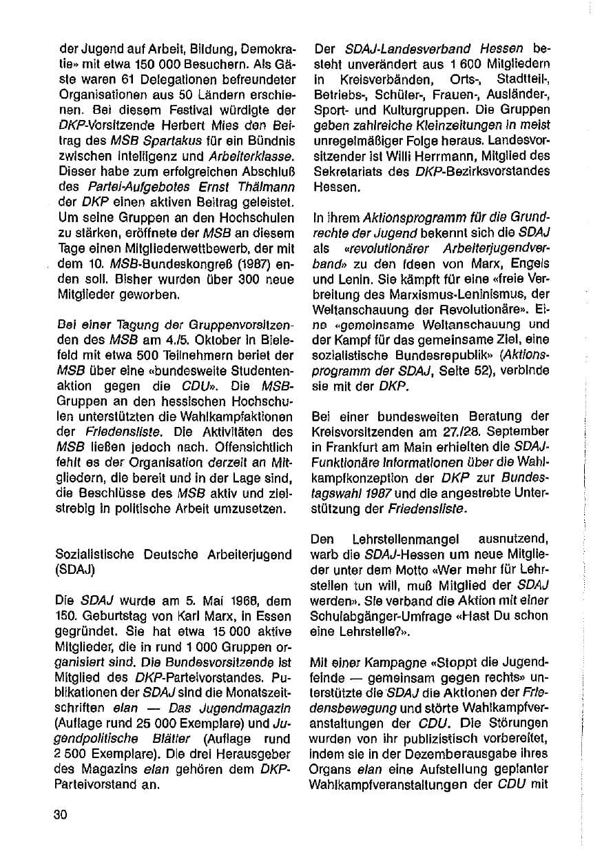 Seite 31 des Verfassungsschutzbericht 1986 Hessen