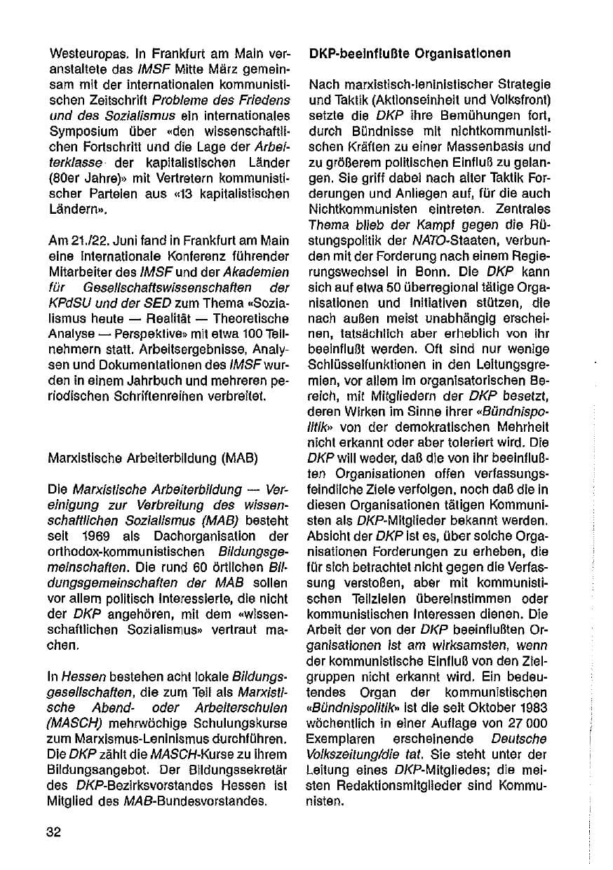 Seite 33 des Verfassungsschutzbericht 1986 Hessen