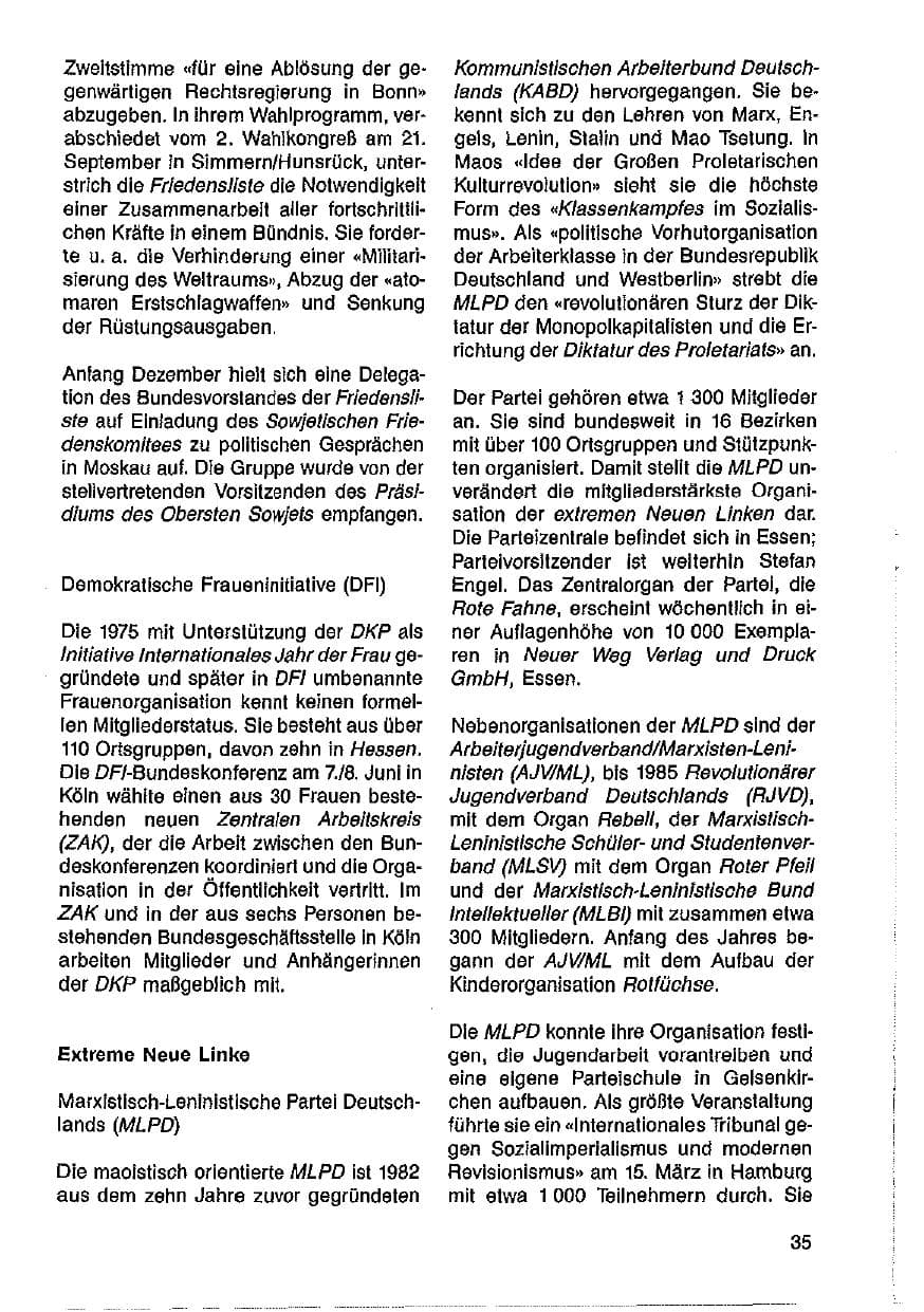 Seite 36 des Verfassungsschutzbericht 1986 Hessen