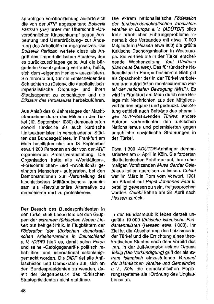 Seite 49 des Verfassungsschutzbericht 1986 Hessen