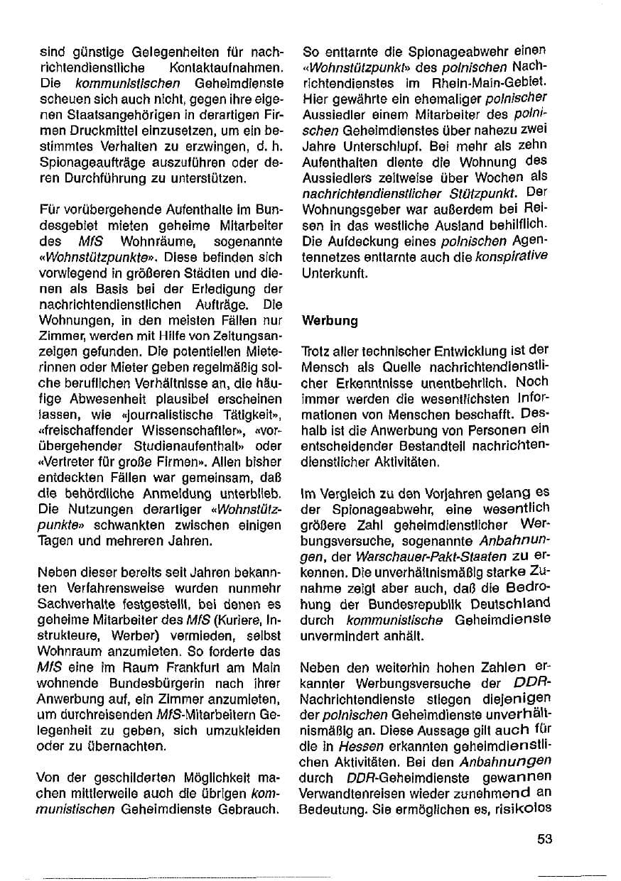 Seite 54 des Verfassungsschutzbericht 1986 Hessen