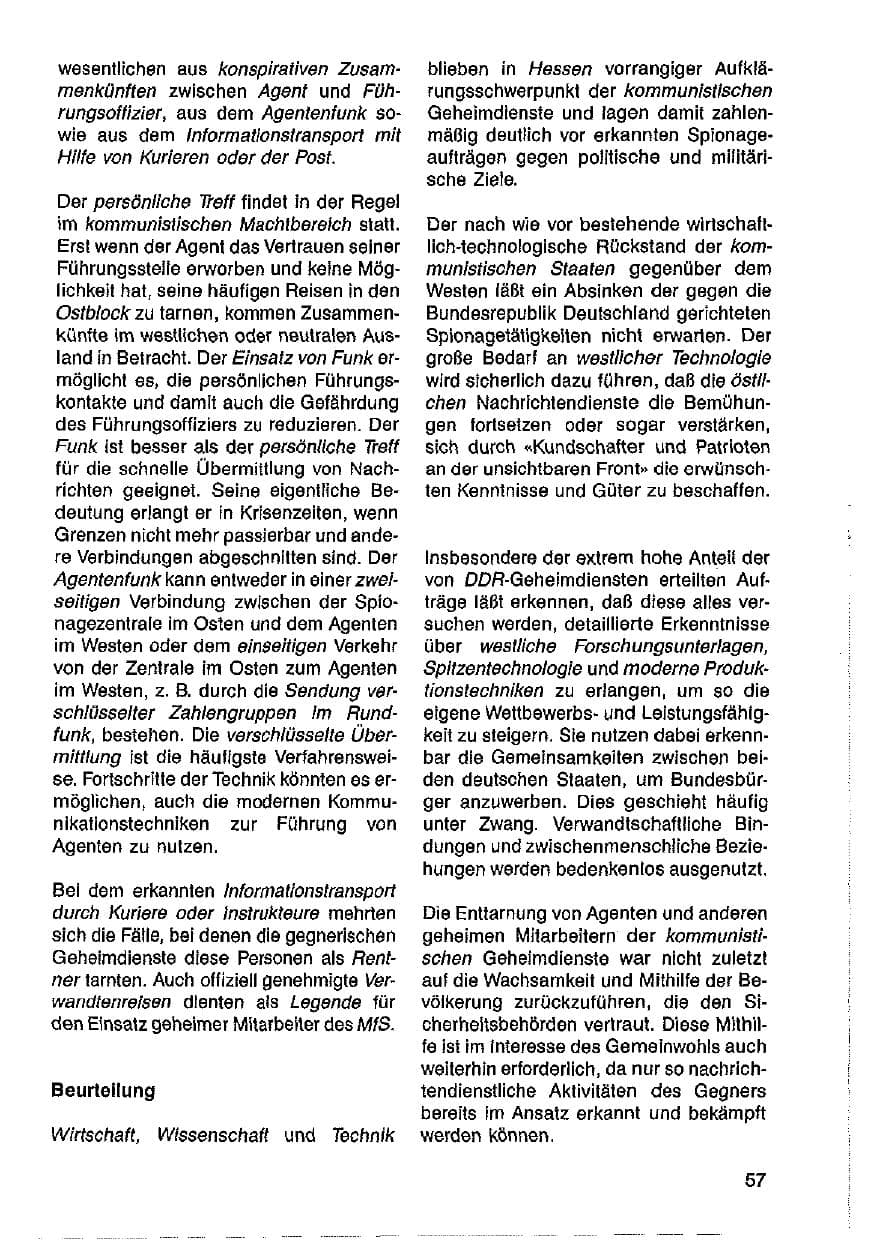 Seite 58 des Verfassungsschutzbericht 1986 Hessen