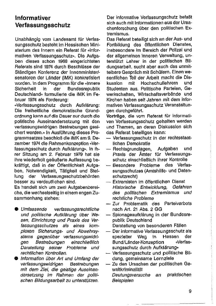 Seite 10 des Verfassungsschutzbericht 1986 Hessen
