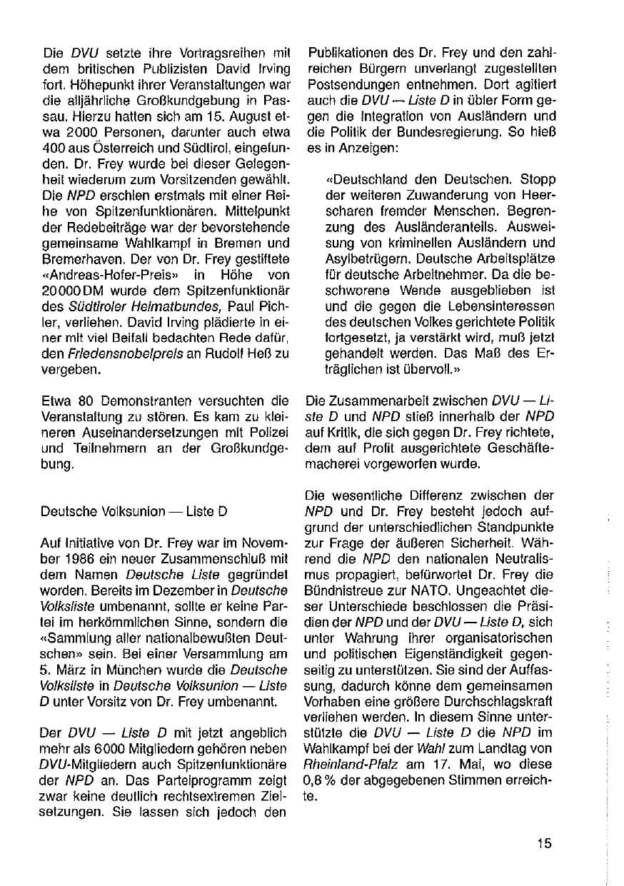 Seite 16 des Verfassungsschutzbericht 1987 Hessen