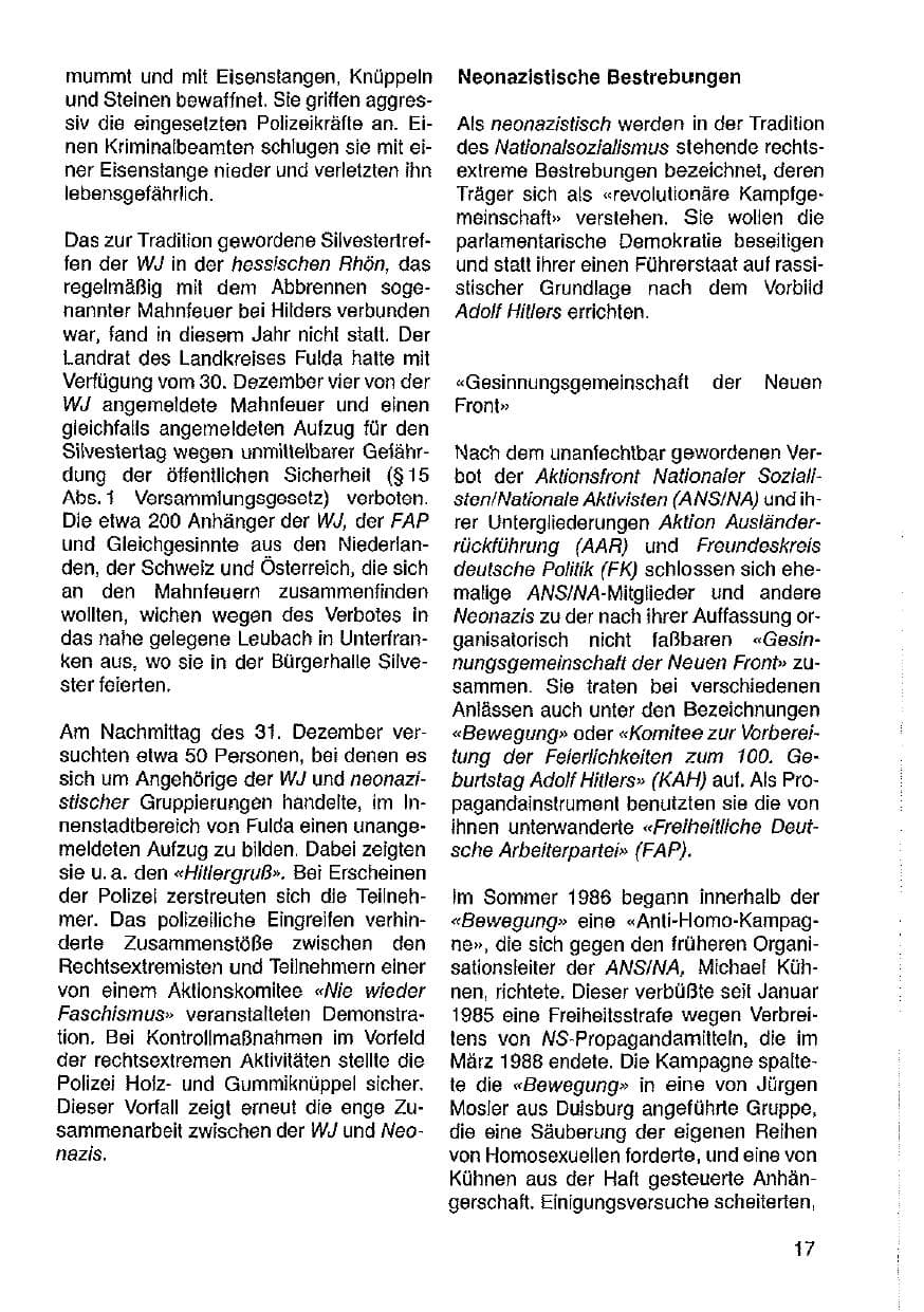 Seite 18 des Verfassungsschutzbericht 1987 Hessen