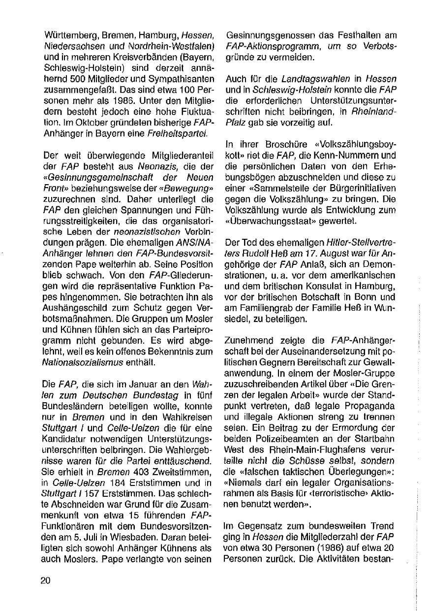 Seite 21 des Verfassungsschutzbericht 1987 Hessen