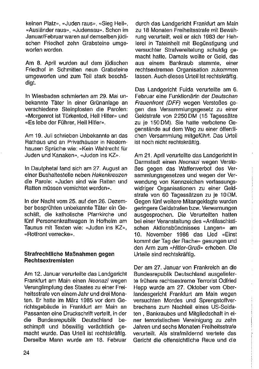 Seite 25 des Verfassungsschutzbericht 1987 Hessen