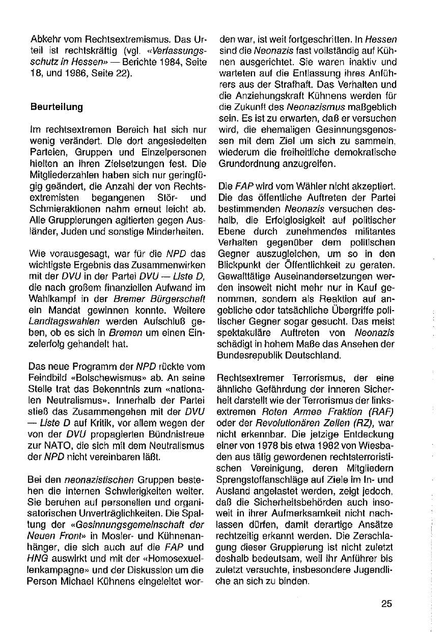 Seite 26 des Verfassungsschutzbericht 1987 Hessen