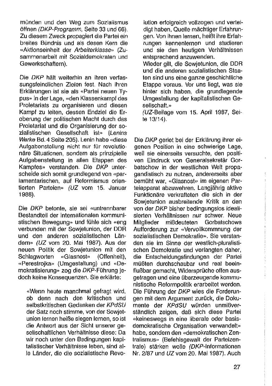Seite 28 des Verfassungsschutzbericht 1987 Hessen