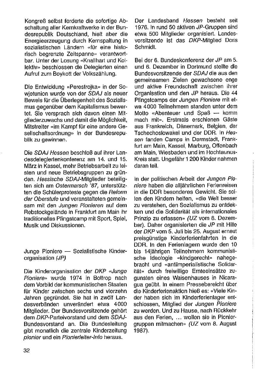 Seite 33 des Verfassungsschutzbericht 1987 Hessen