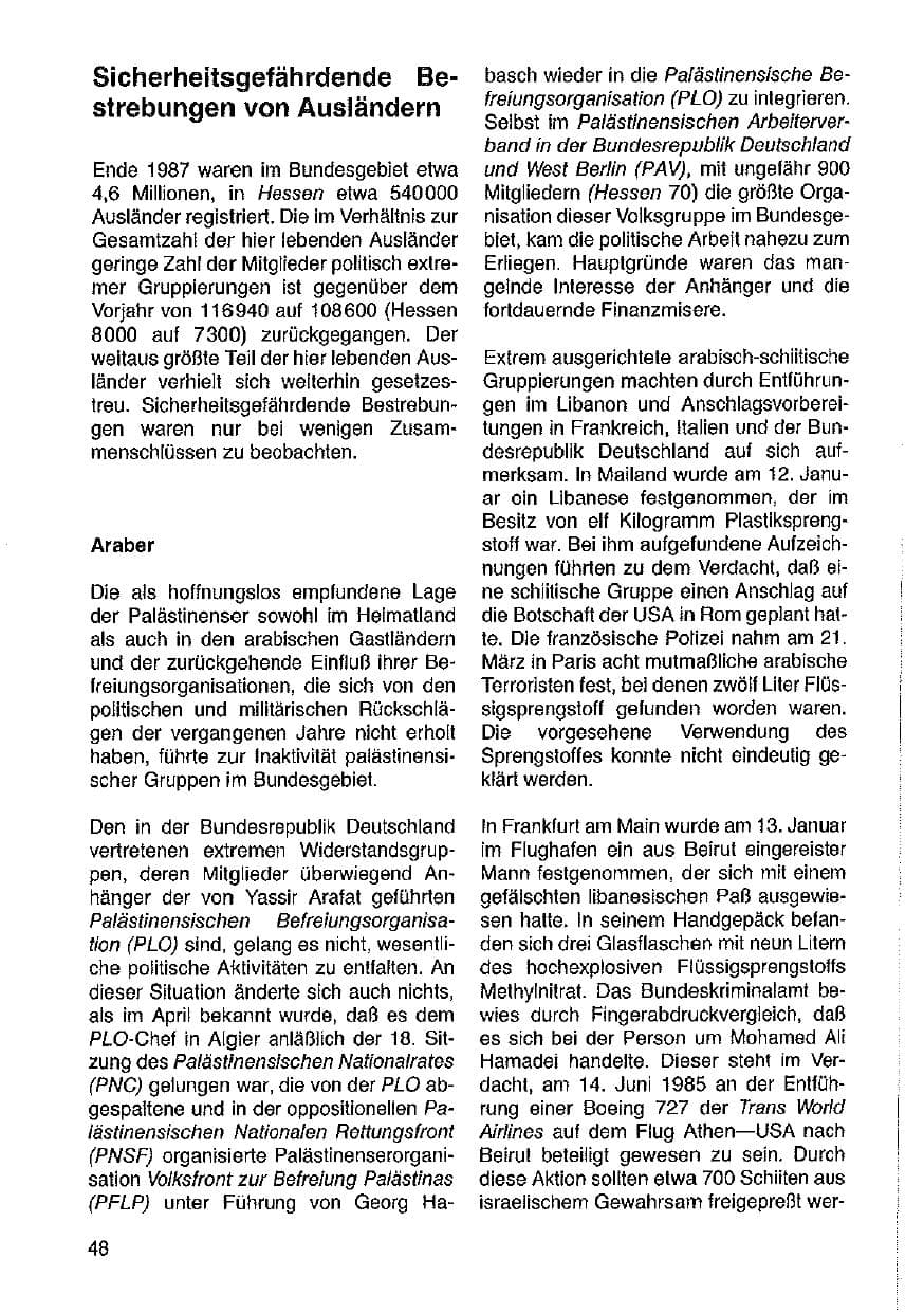 Seite 49 des Verfassungsschutzbericht 1987 Hessen