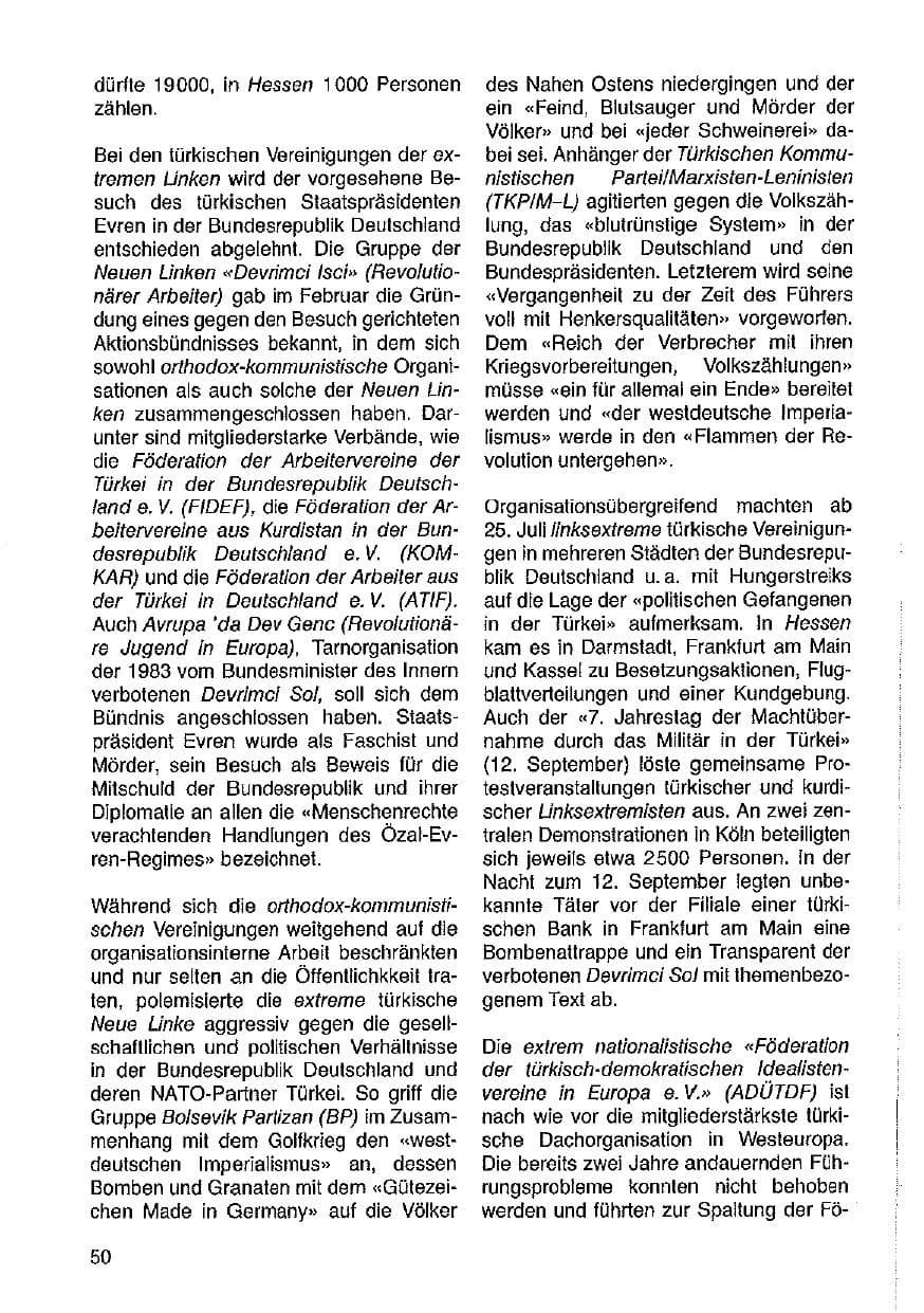 Seite 51 des Verfassungsschutzbericht 1987 Hessen