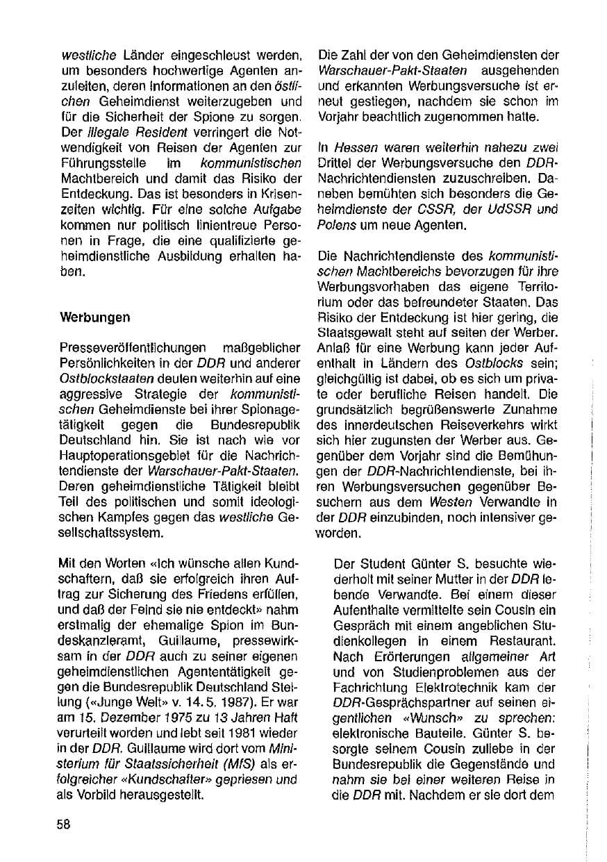 Seite 59 des Verfassungsschutzbericht 1987 Hessen
