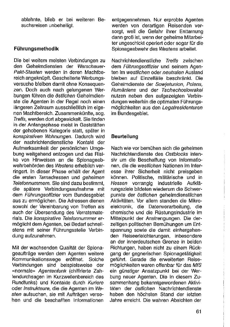 Seite 62 des Verfassungsschutzbericht 1987 Hessen