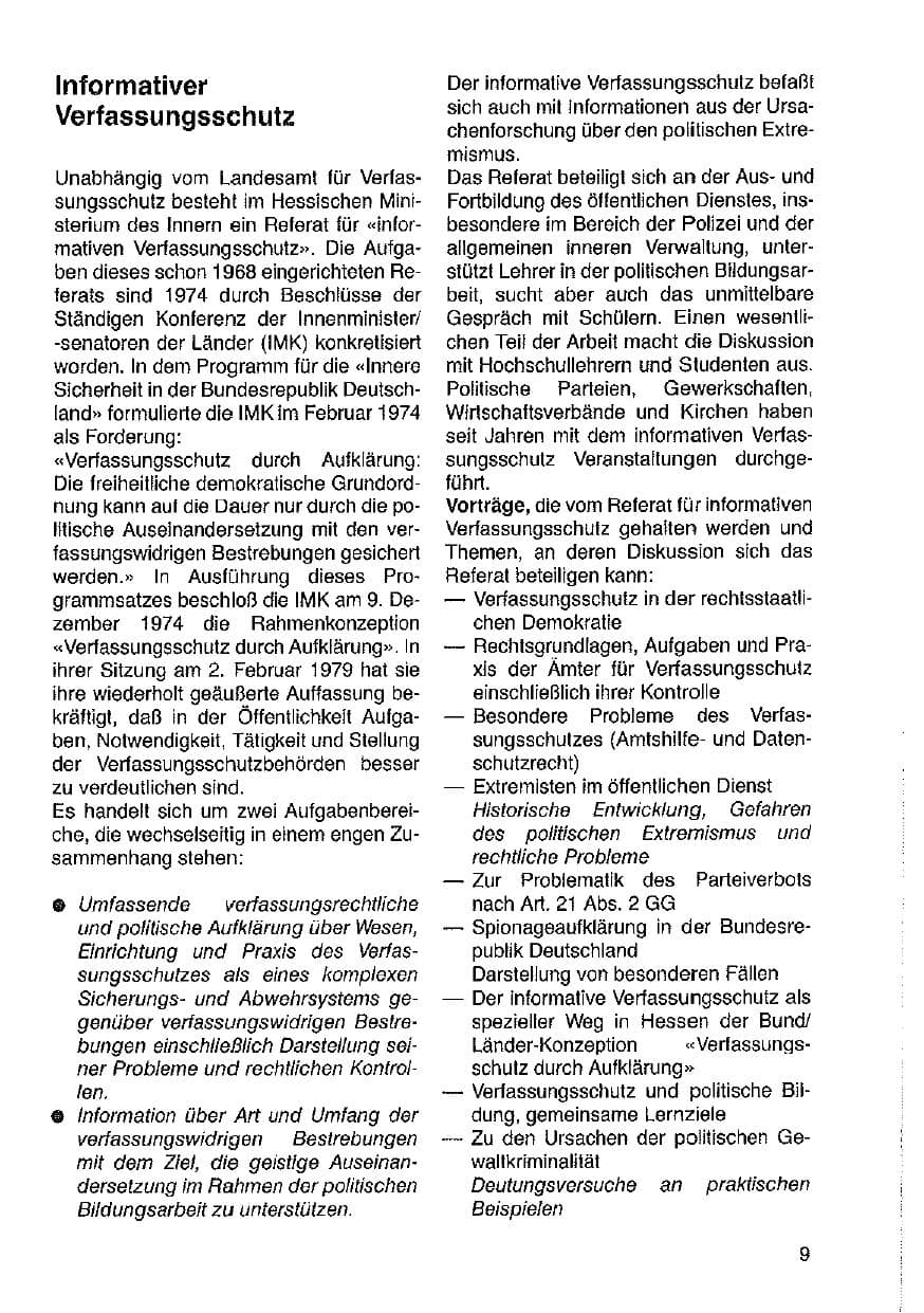 Seite 10 des Verfassungsschutzbericht 1987 Hessen