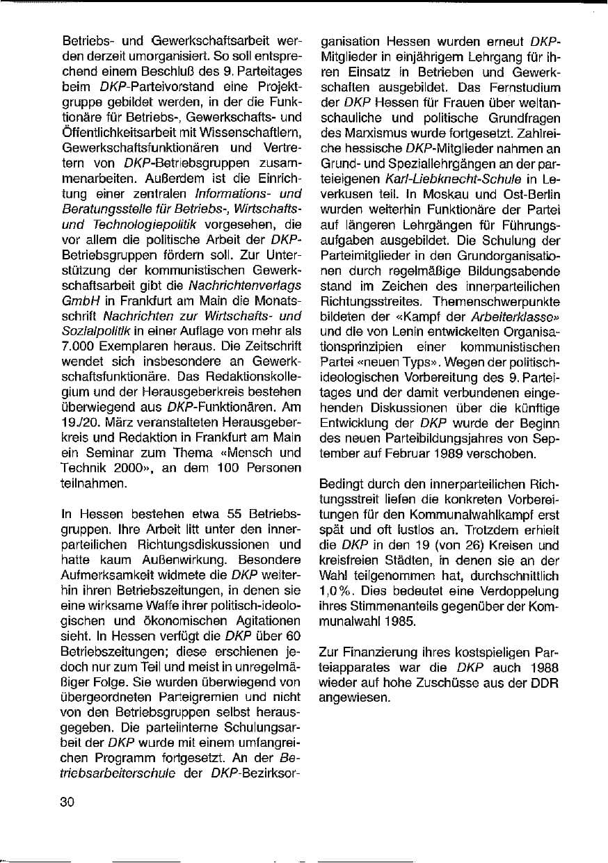 Seite 30 des Verfassungsschutzbericht 1988 Hessen