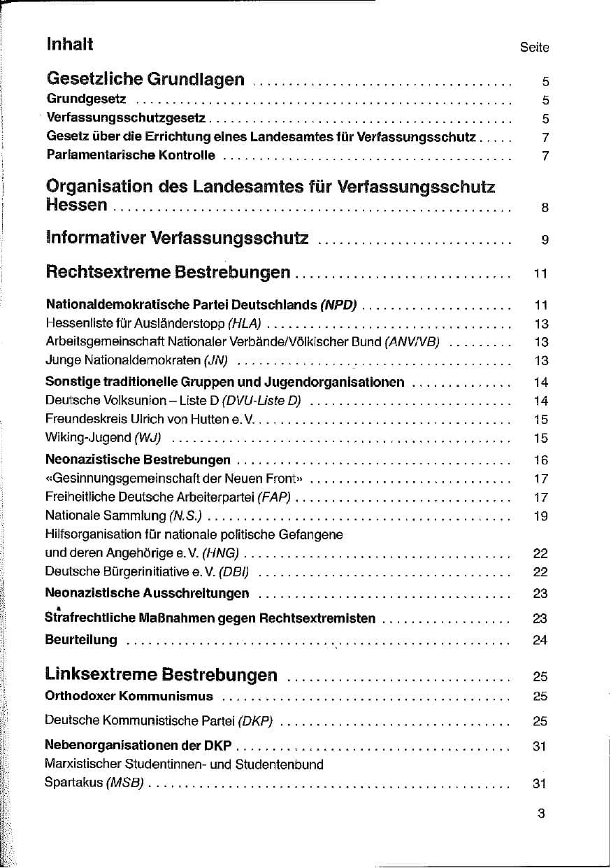 Seite 4 des Verfassungsschutzbericht 1988 Hessen