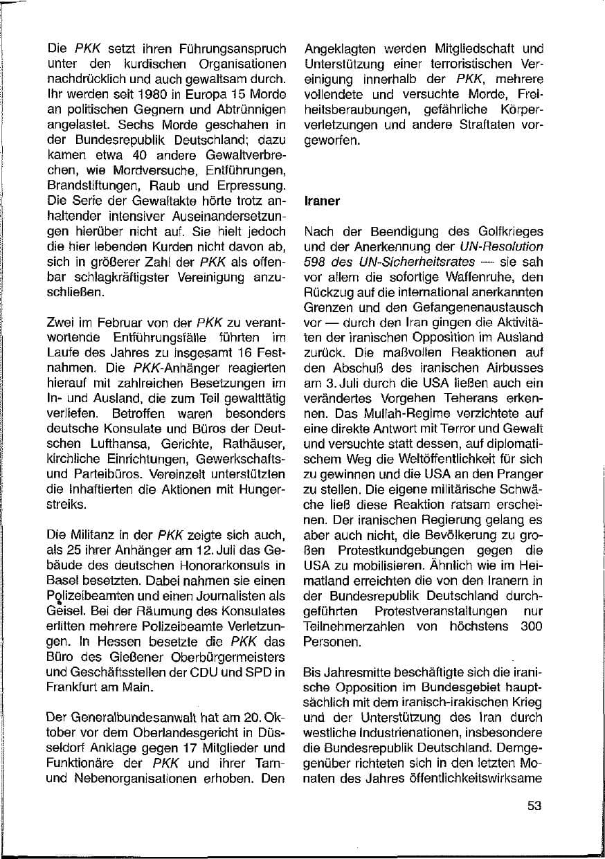 Seite 53 des Verfassungsschutzbericht 1988 Hessen