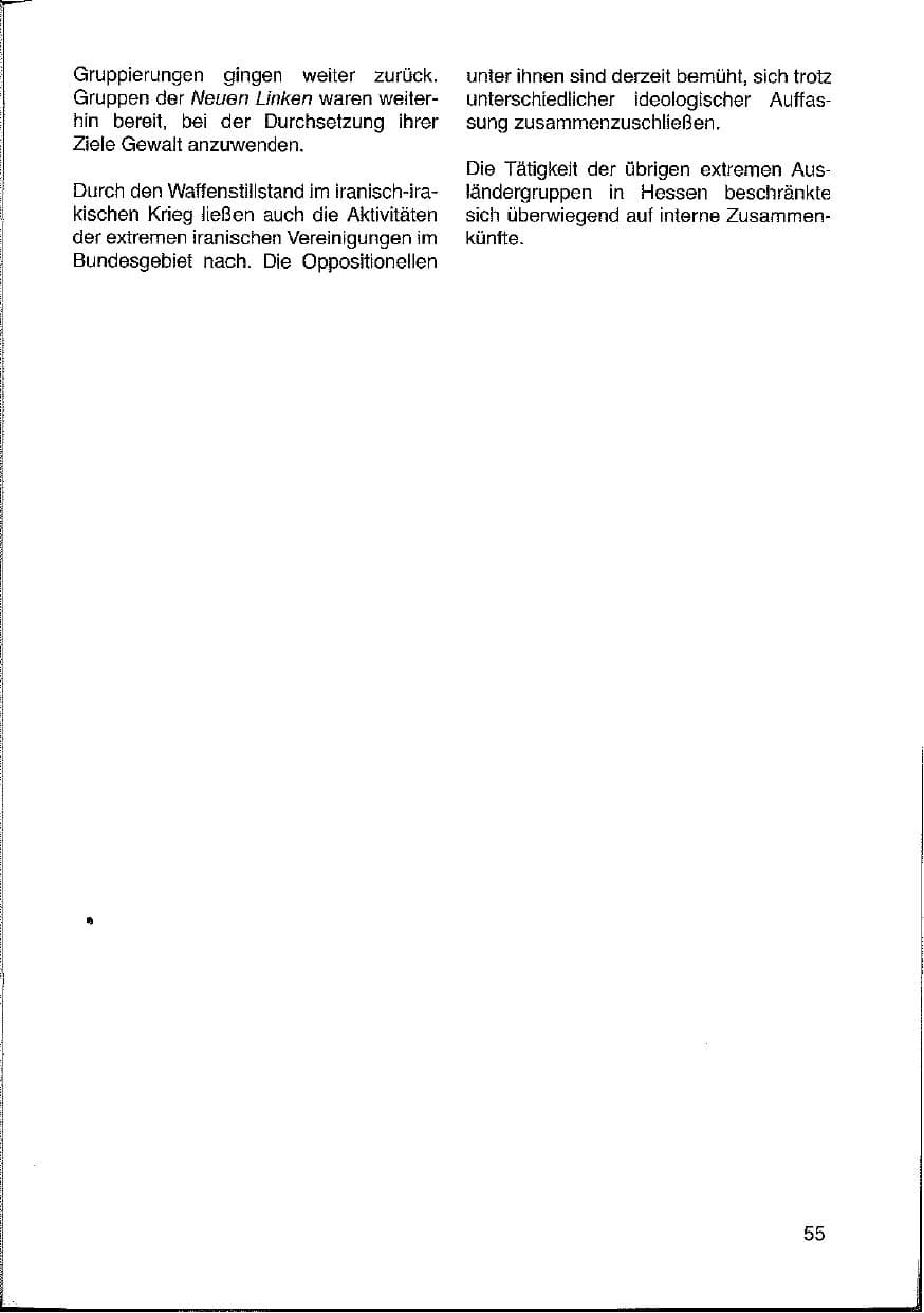 Seite 55 des Verfassungsschutzbericht 1988 Hessen