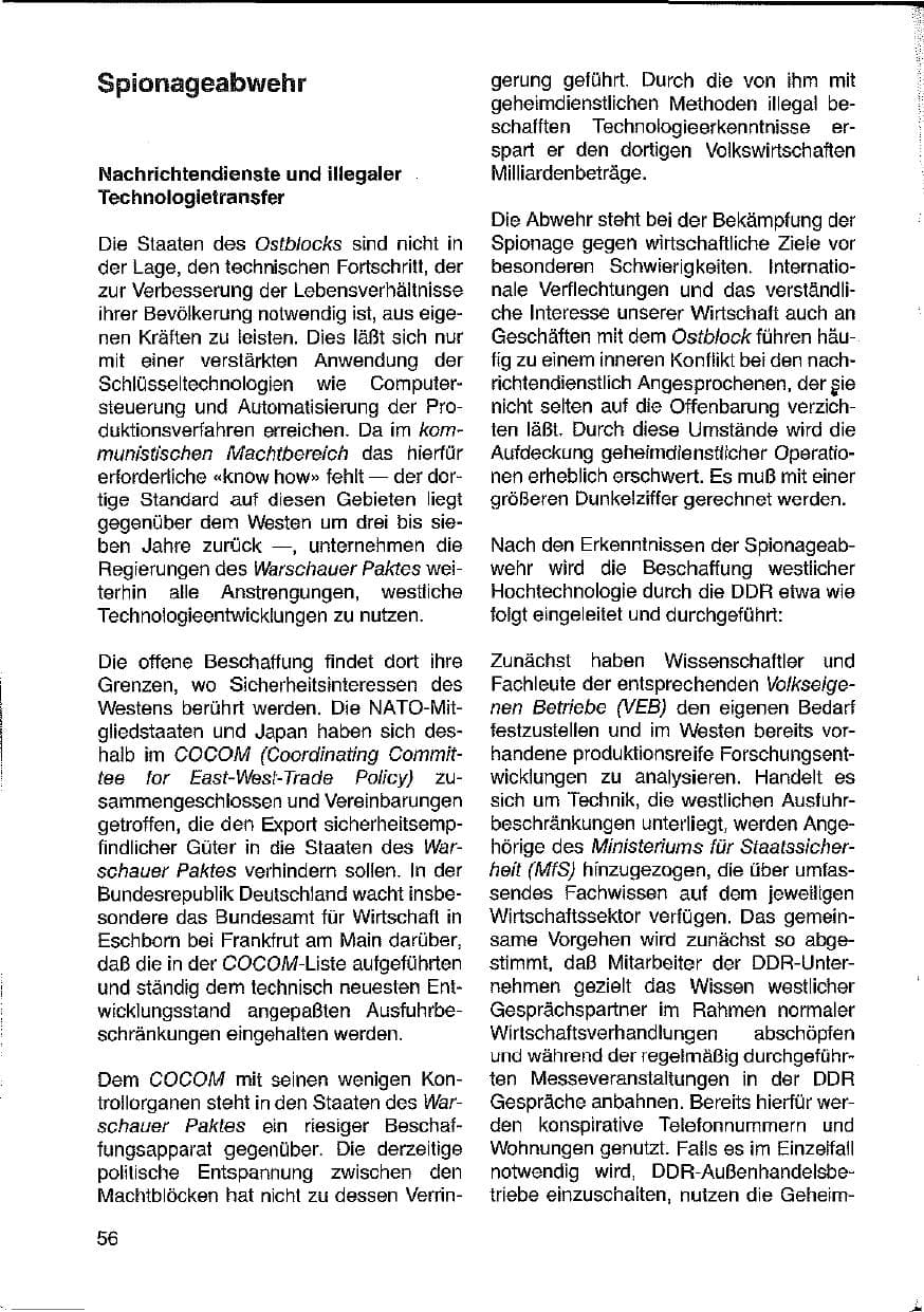 Seite 56 des Verfassungsschutzbericht 1988 Hessen