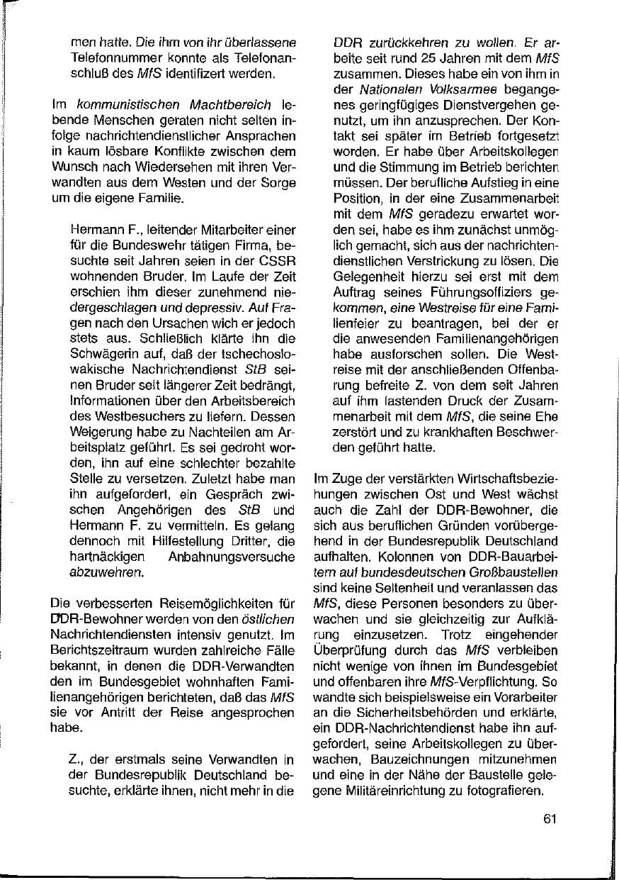 Seite 61 des Verfassungsschutzbericht 1988 Hessen