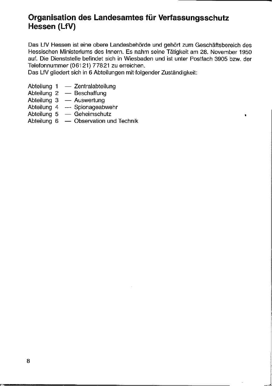 Seite 9 des Verfassungsschutzbericht 1988 Hessen