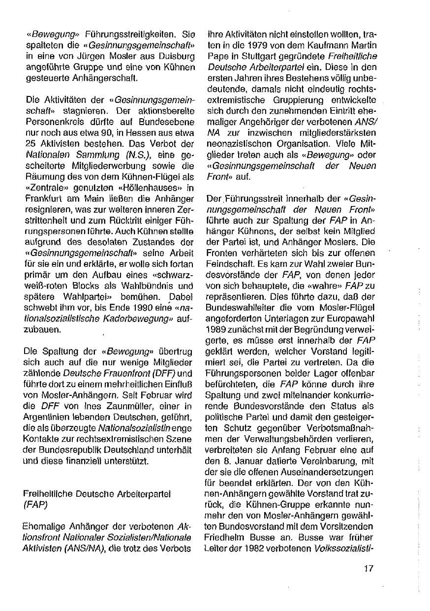 Seite 18 des Verfassungsschutzbericht 1989 Hessen