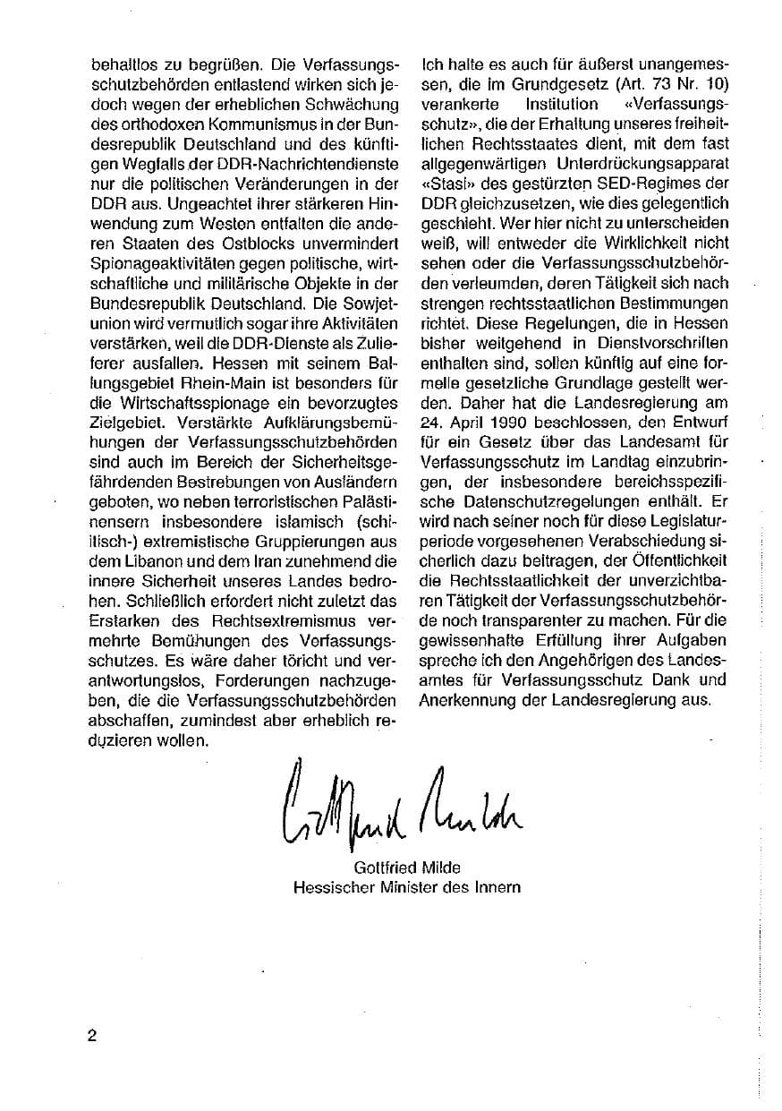 Seite 3 des Verfassungsschutzbericht 1989 Hessen