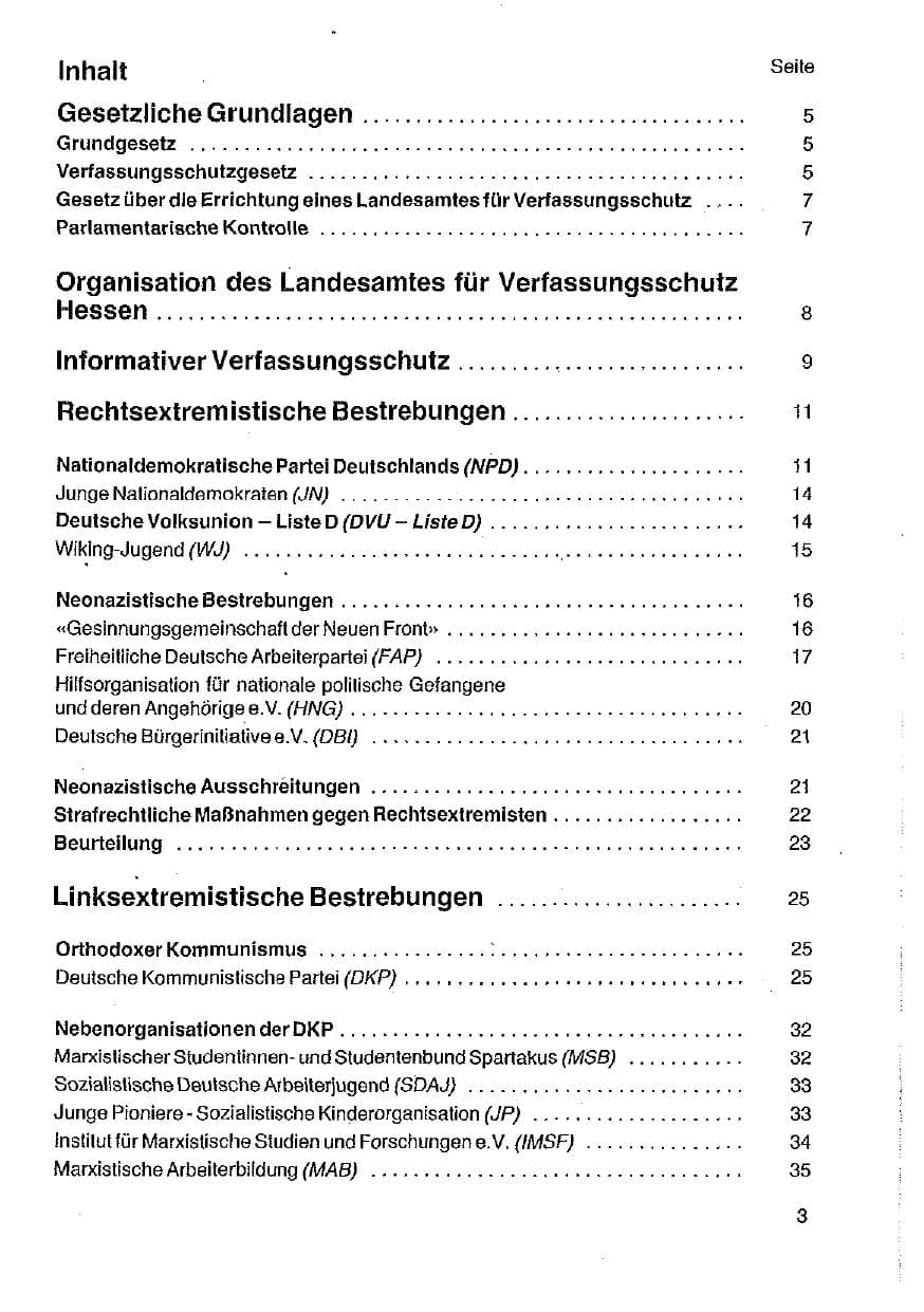 Seite 4 des Verfassungsschutzbericht 1989 Hessen
