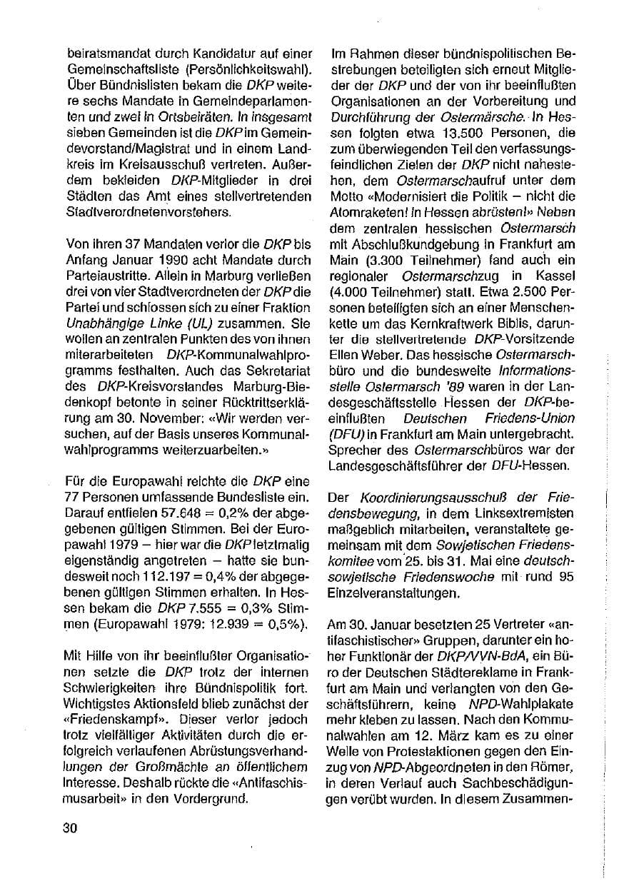 Seite 31 des Verfassungsschutzbericht 1989 Hessen