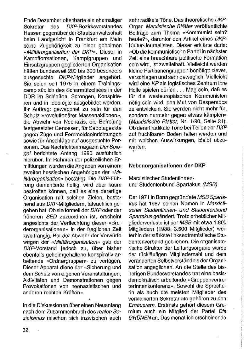 Seite 33 des Verfassungsschutzbericht 1989 Hessen