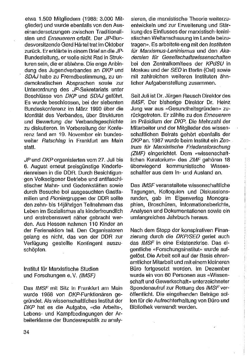 Seite 35 des Verfassungsschutzbericht 1989 Hessen