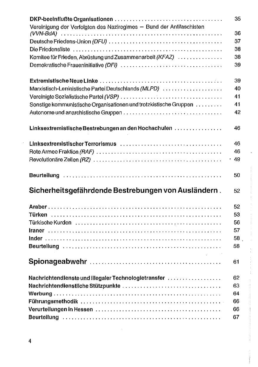 Seite 5 des Verfassungsschutzbericht 1989 Hessen