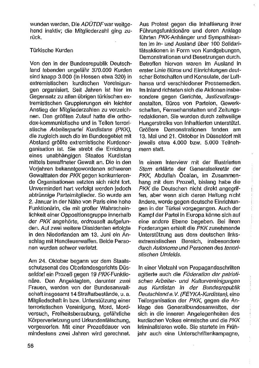 Seite 57 des Verfassungsschutzbericht 1989 Hessen