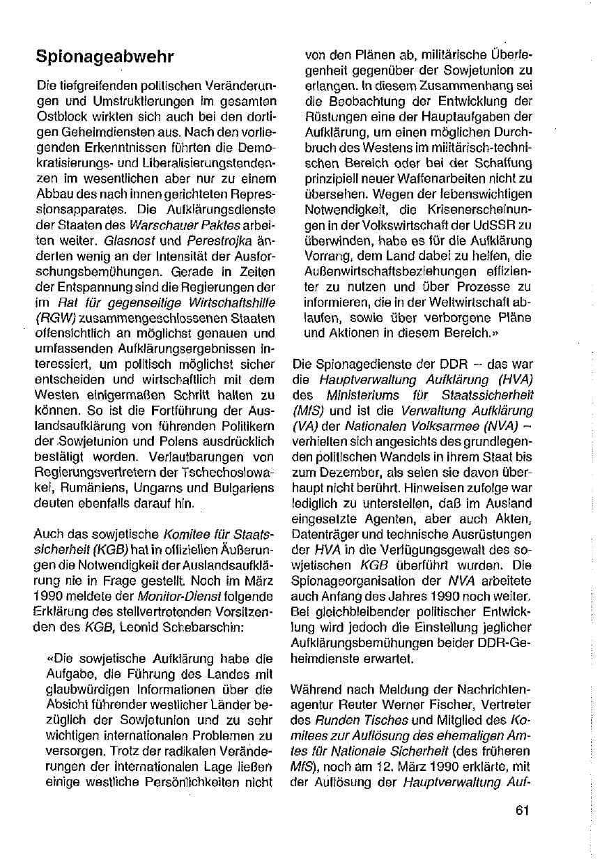 Seite 62 des Verfassungsschutzbericht 1989 Hessen